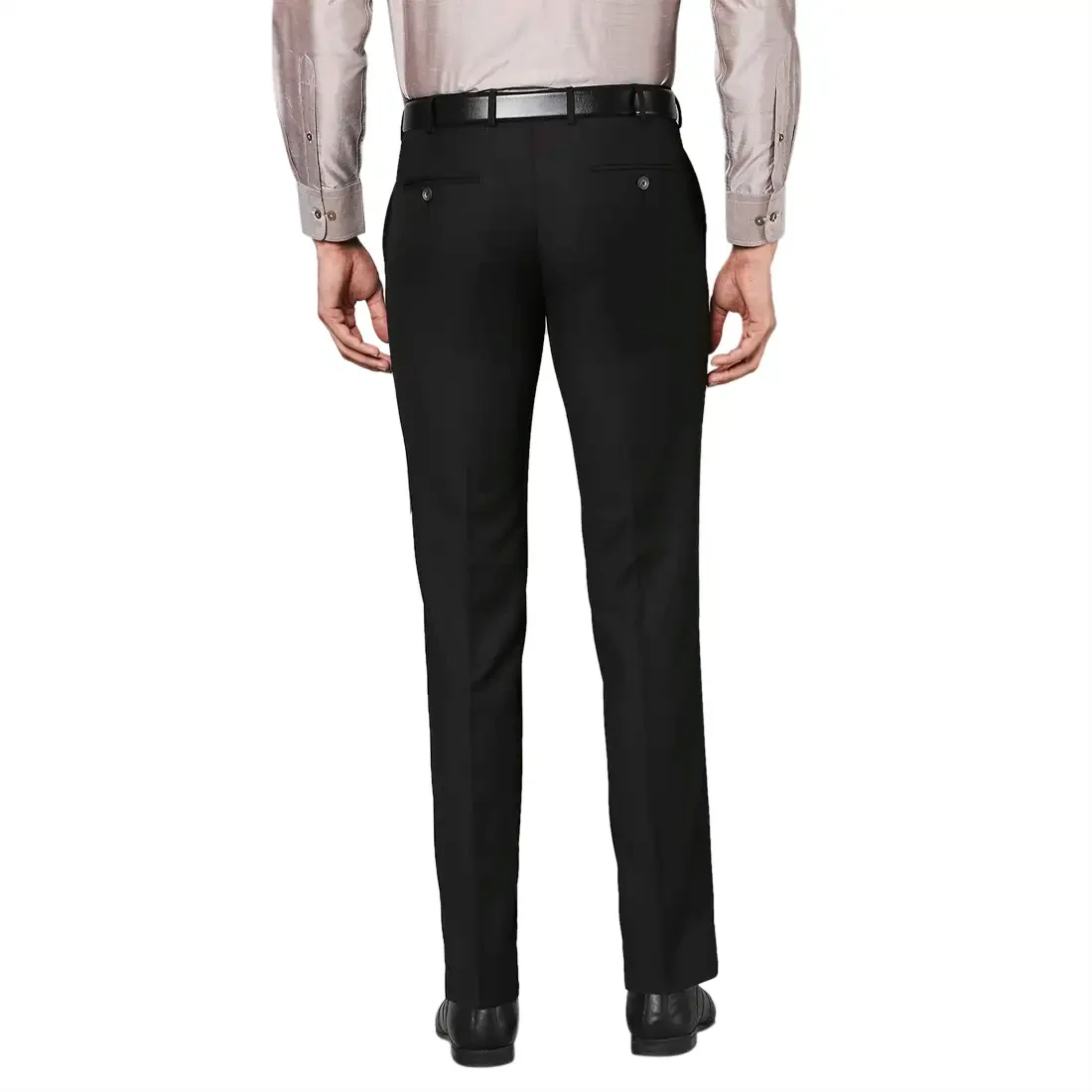 Men Black Super Slim Fit Plain Terry Rayon Blend Trouser - Image 4