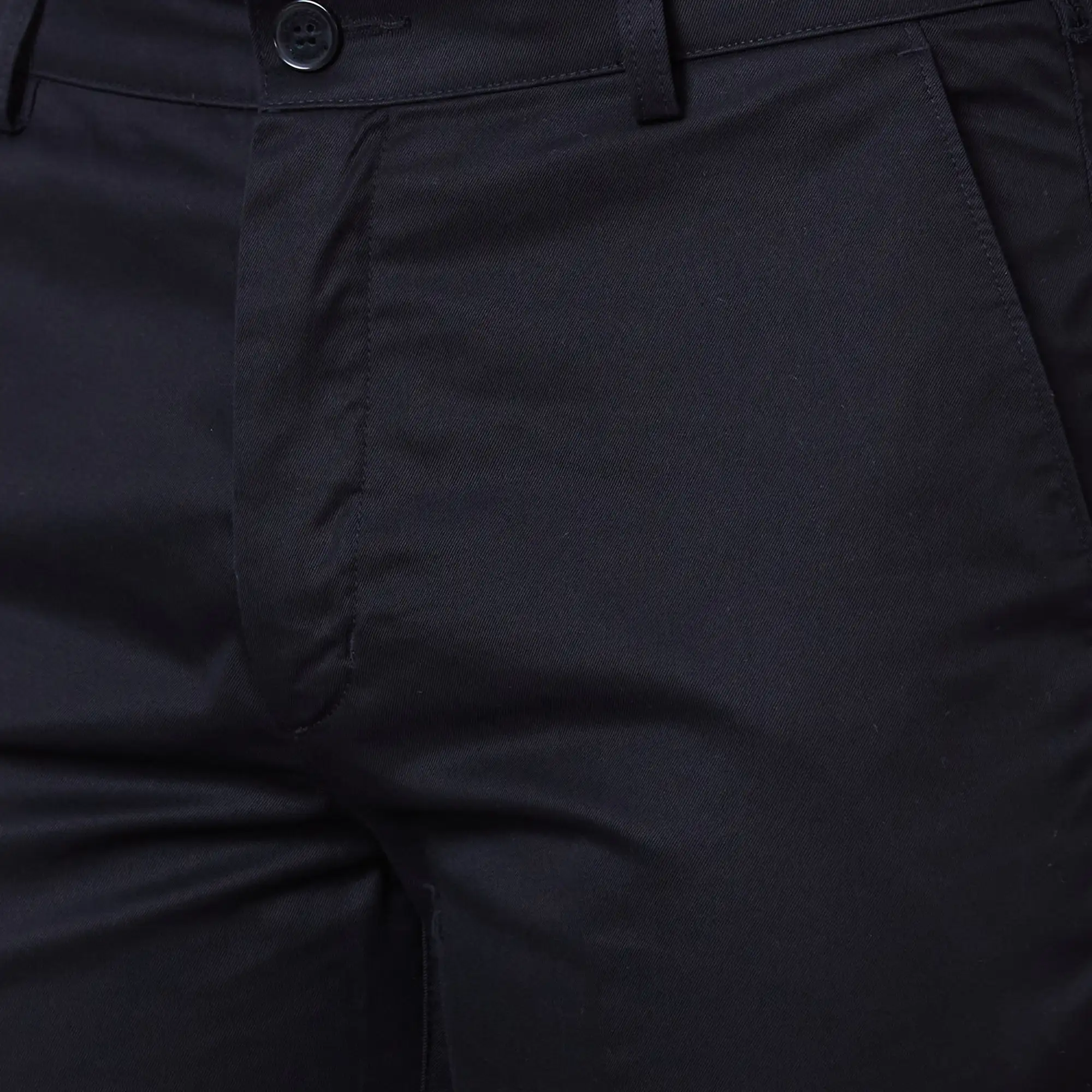 Men Black Tailored Fit Plain Cotton Trouser - Image 6