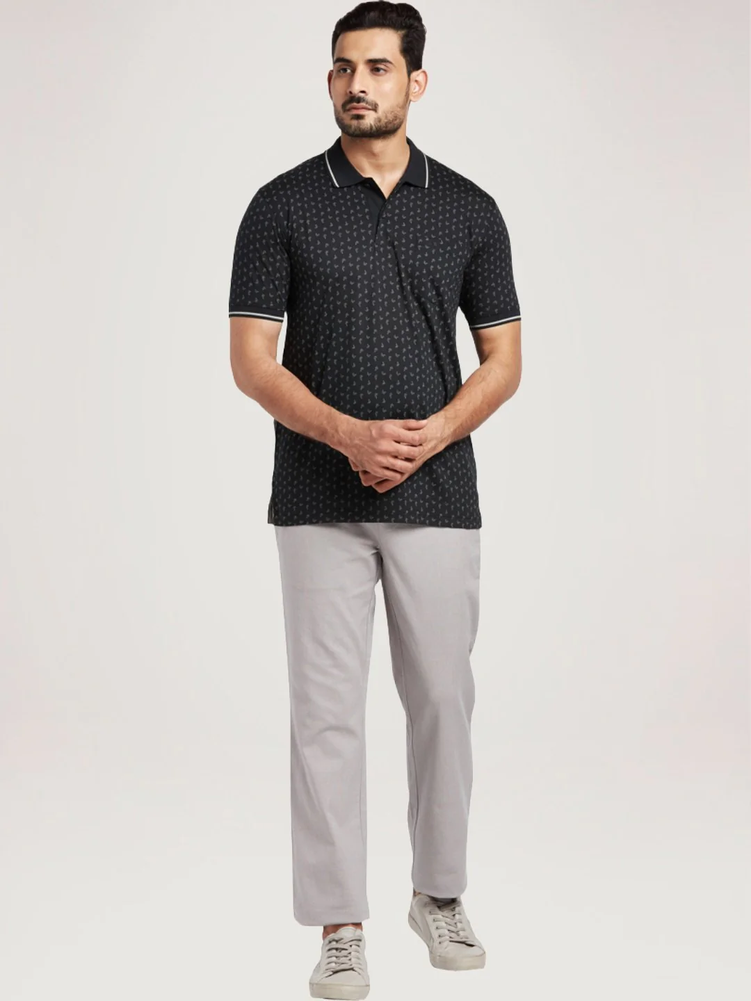 Men Black Tailored Fit Print Cotton Half Sleeve T-Shirt - Image 3