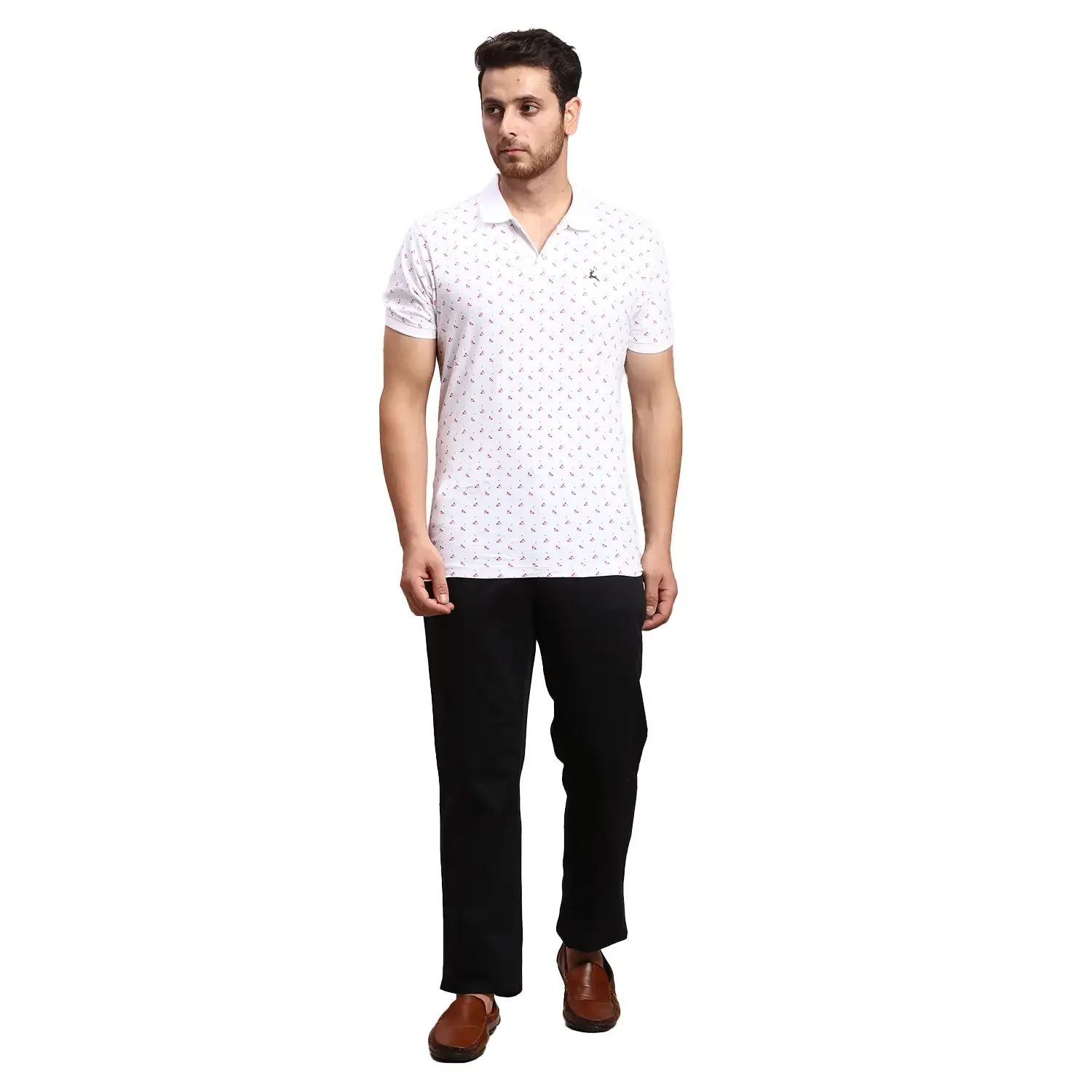 Men Black Tailored Fit Solid Piece Dyed Cotton Blend Trouser - Image 5
