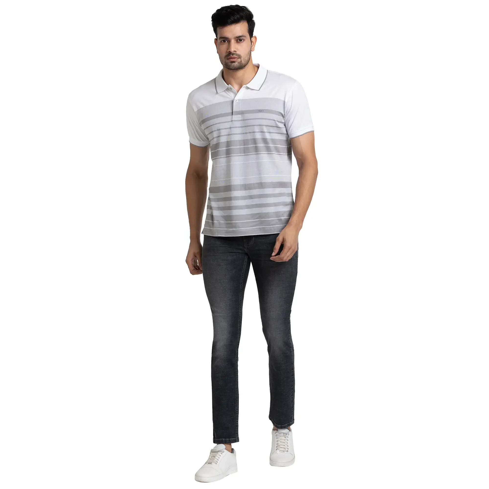 Men Black Tapered Fit Warp Chambray Cotton Blend Jeans - Image 5
