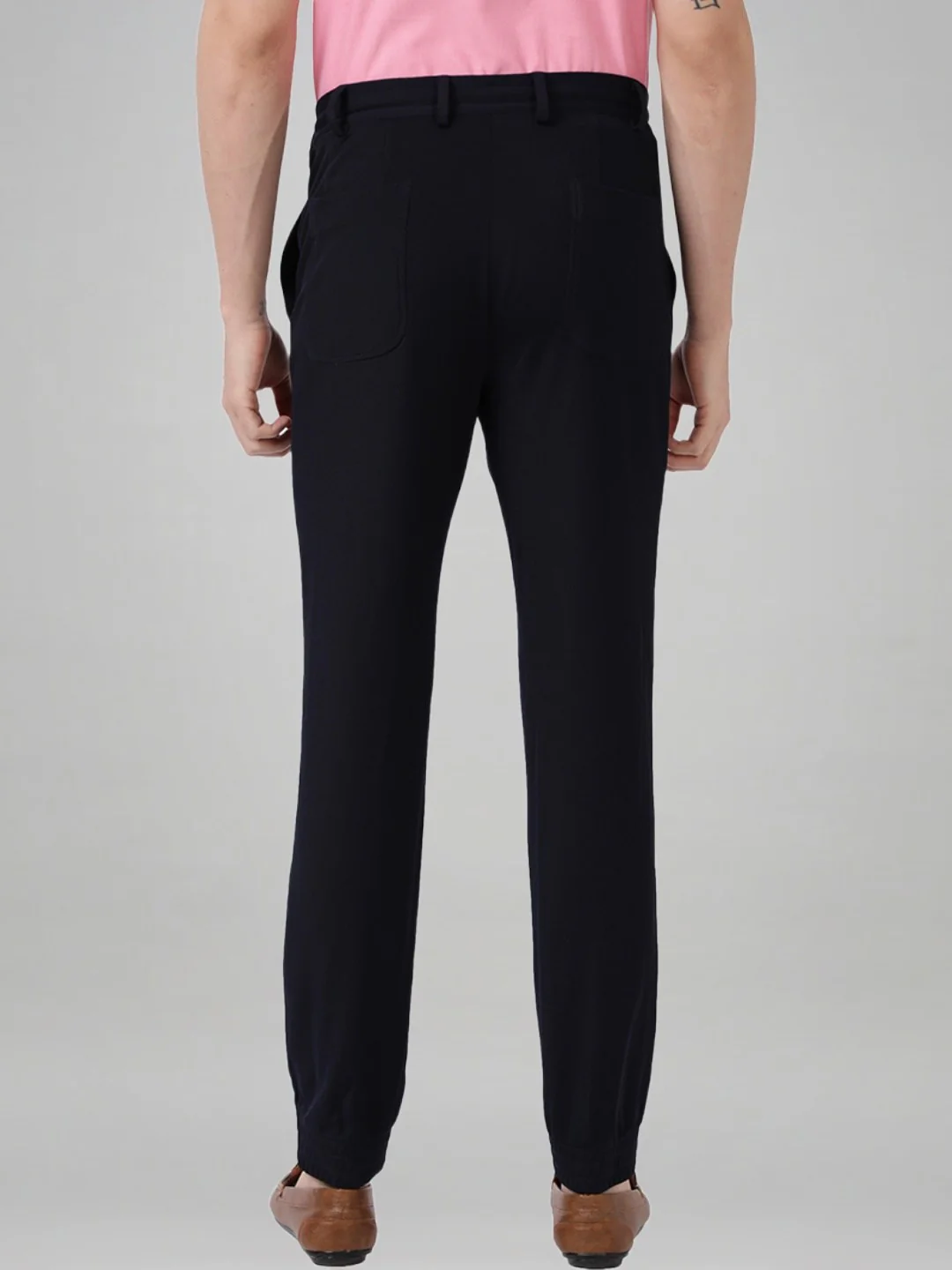 Men Blue Active Fit Structure Terylene Spandex Blend Trouser - Image 3