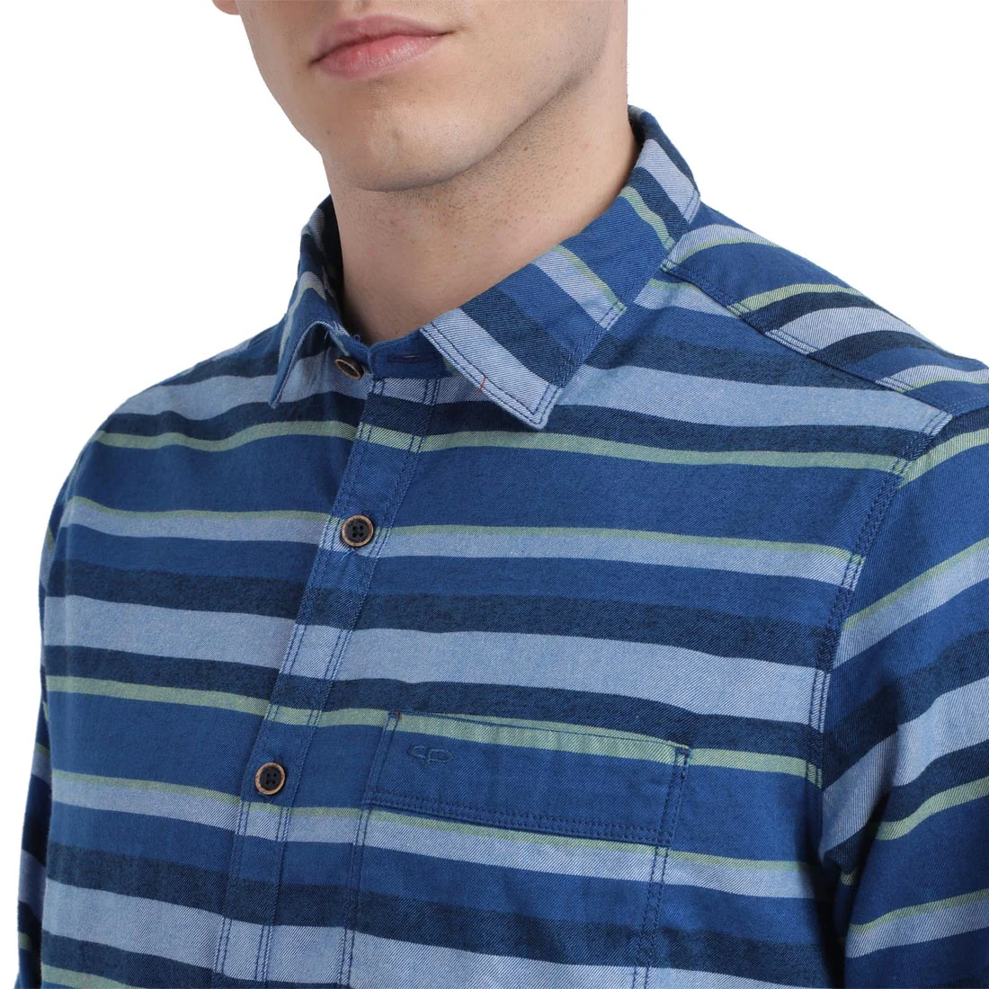 Men Blue Contemporary Fit Barre Cotton Full Sleeve Shirts - Image 6