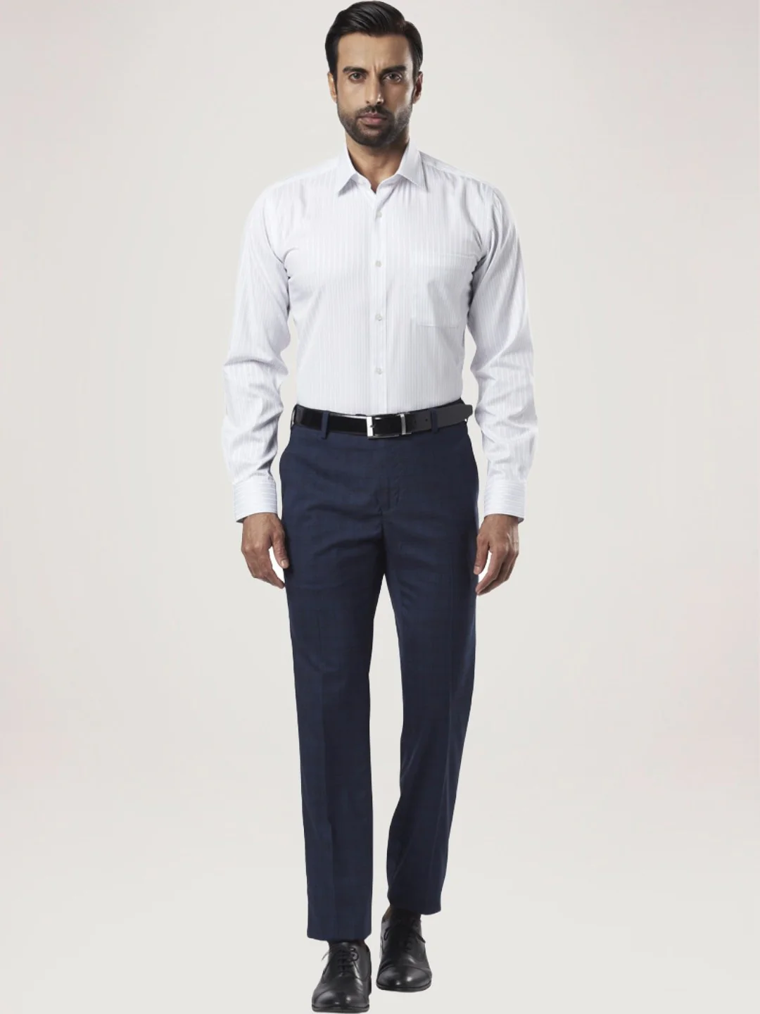 Men Blue Contemporary Fit Cotton Full Sleeve Shirts - Image 2