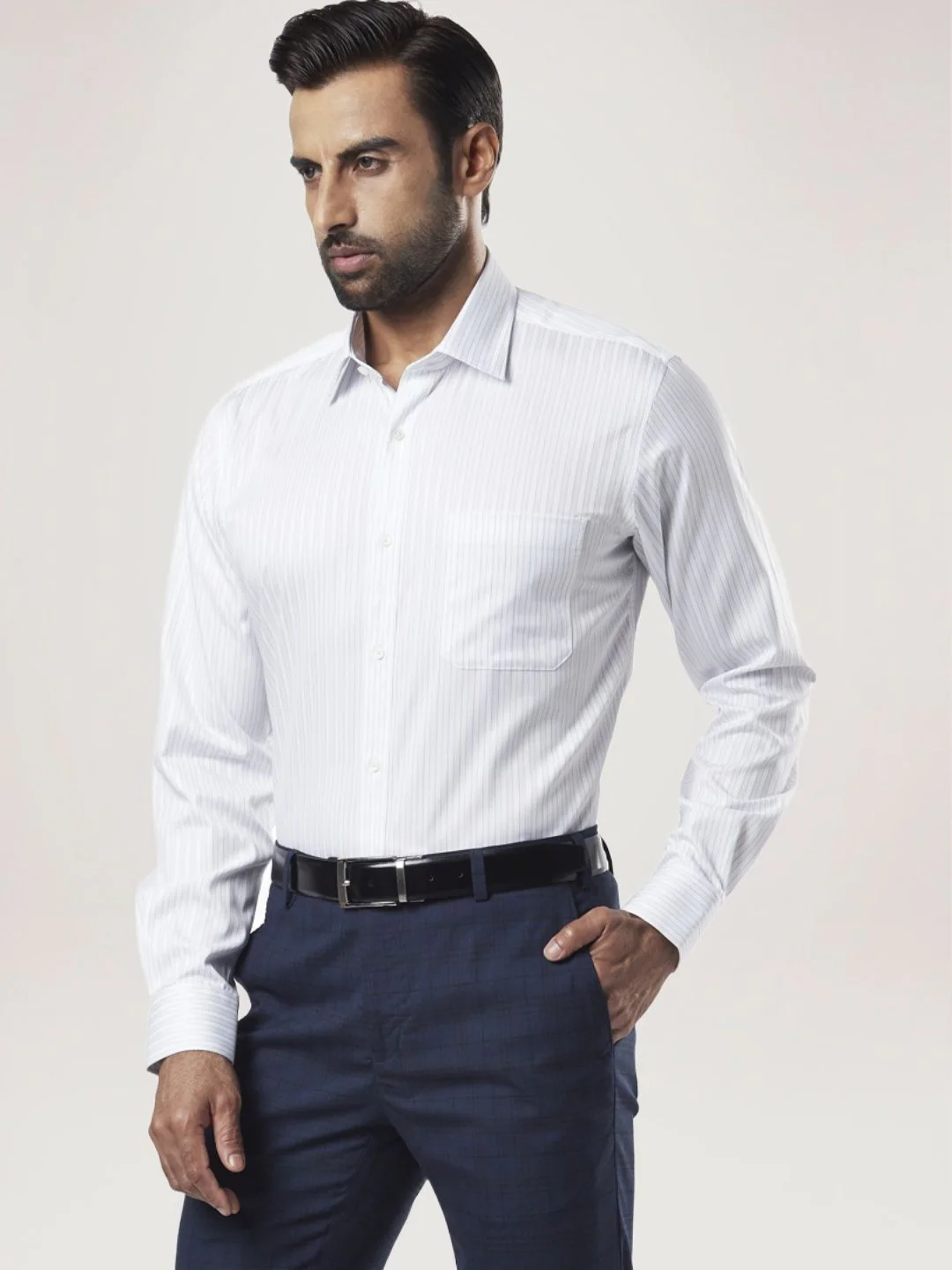 Men Blue Contemporary Fit Cotton Full Sleeve Shirts - Image 4