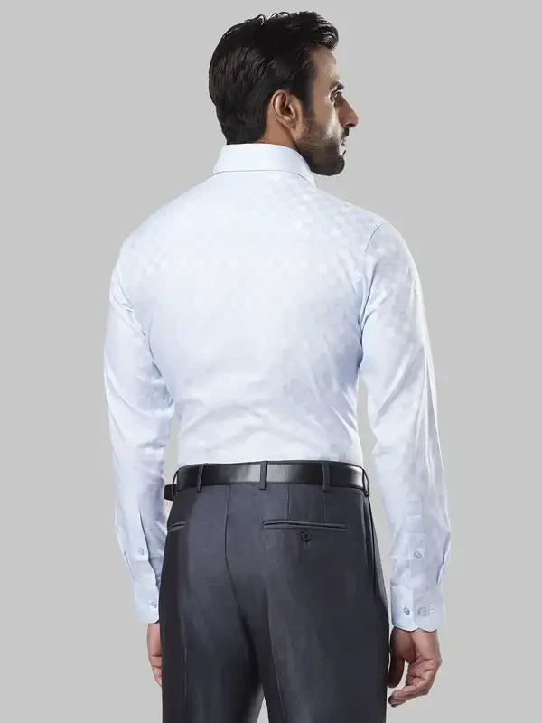 Men Blue Contemporary Fit Cotton Full Sleeve Spread Collar Shirts - Image 4