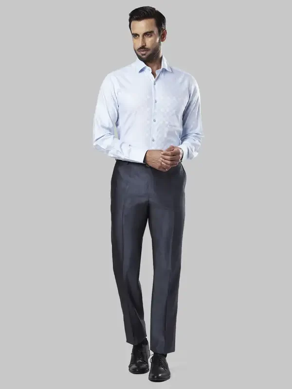 Men Blue Contemporary Fit Cotton Full Sleeve Spread Collar Shirts - Image 5