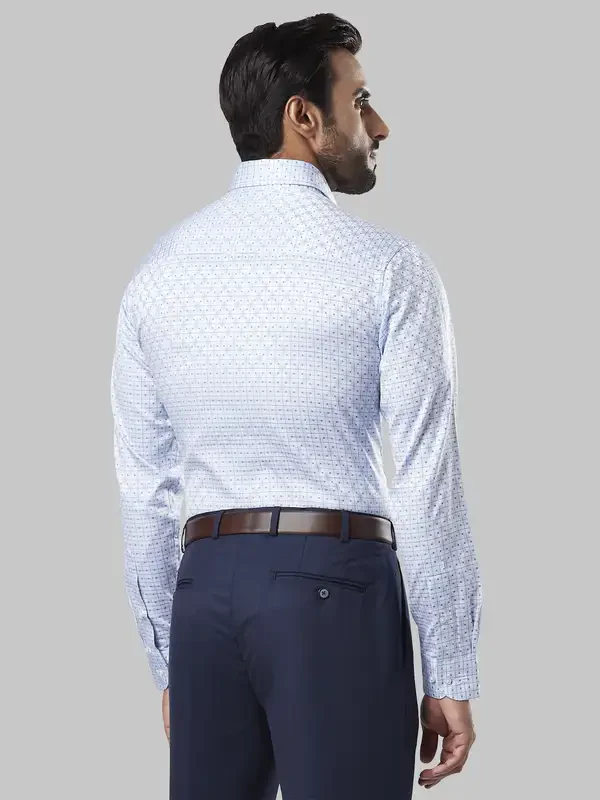 Men Blue Contemporary Fit Cotton Shirts - Image 4