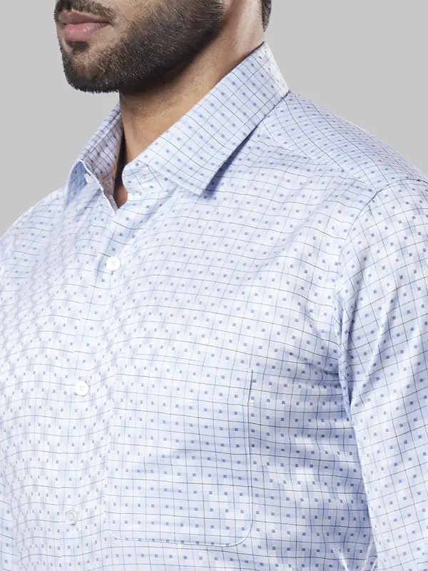 Men Blue Contemporary Fit Cotton Shirts - Image 6