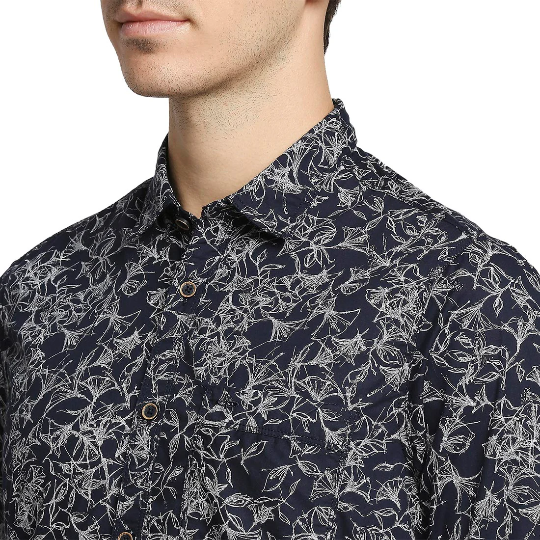 Men Blue Contemporary Fit Print Cotton Full Sleeve Shirts - Image 6