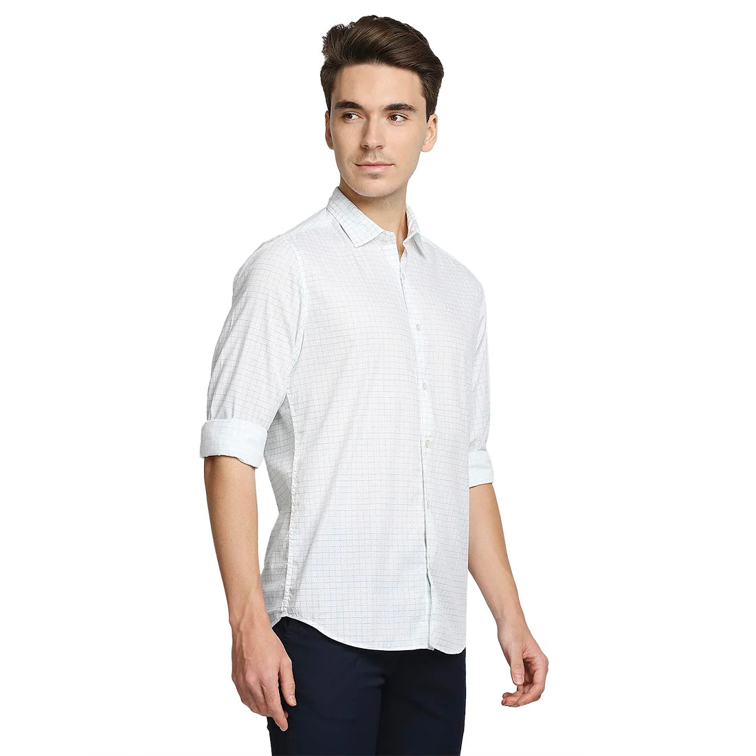 Men Blue Contemporary Fit Print Cotton Full Sleeve Shirts - Image 2