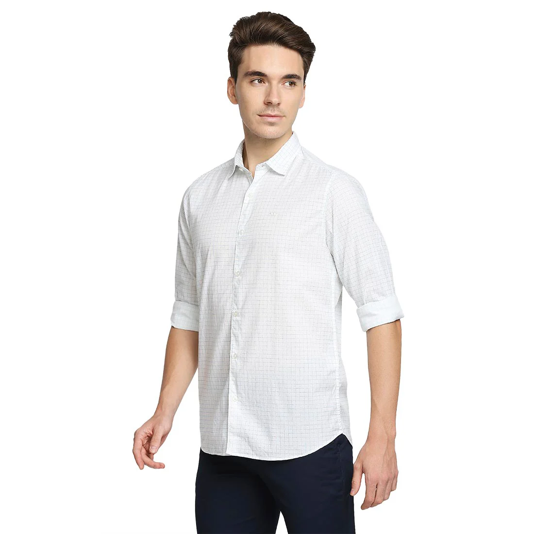 Men Blue Contemporary Fit Print Cotton Full Sleeve Shirts - Image 3