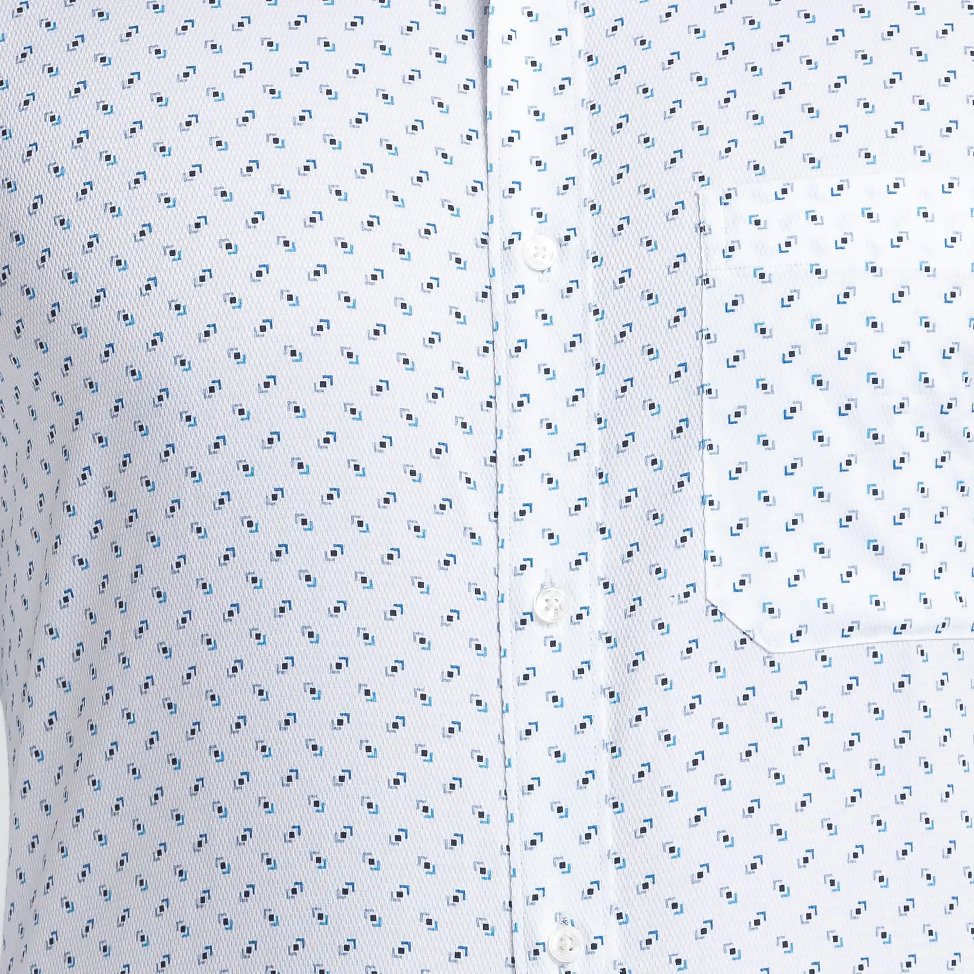 Men Blue Contemporary Fit Print Cotton Full Sleeve Shirts - Image 7