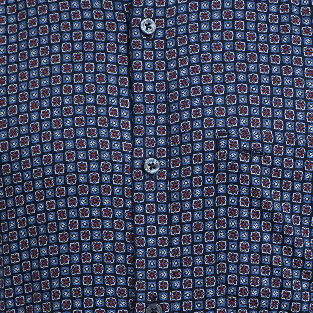 Men Blue Contemporary Fit Print Cotton Full Sleeve Shirts - Image 7