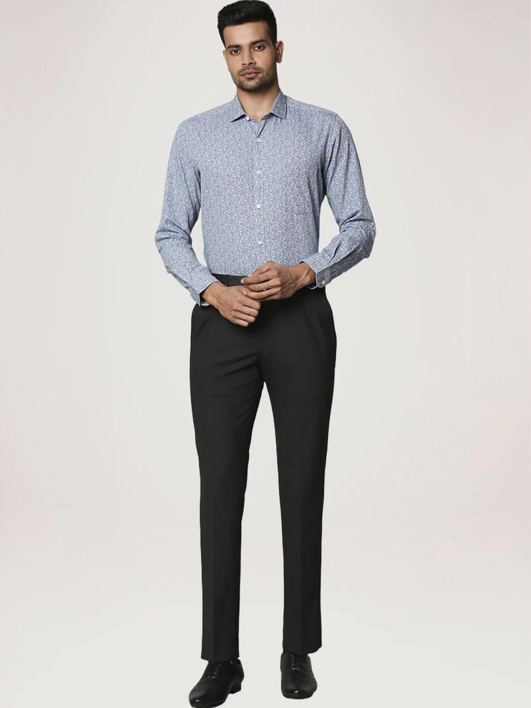 Men Blue Contemporary Fit Print Cotton Shirts - Image 2