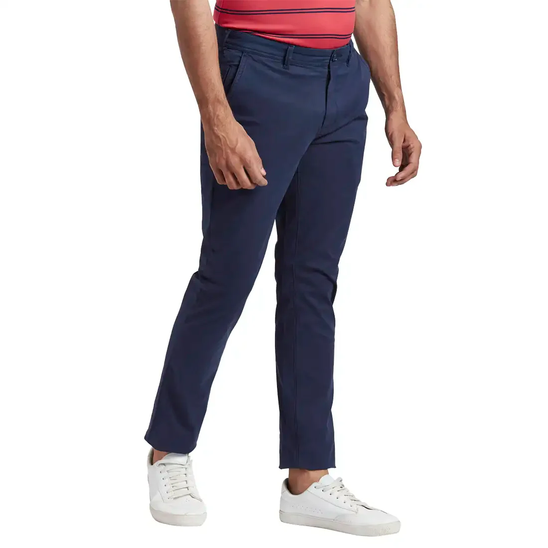 Men Blue Contemporary Fit Rfd Overdyed Cotton Blend Trouser - Image 2