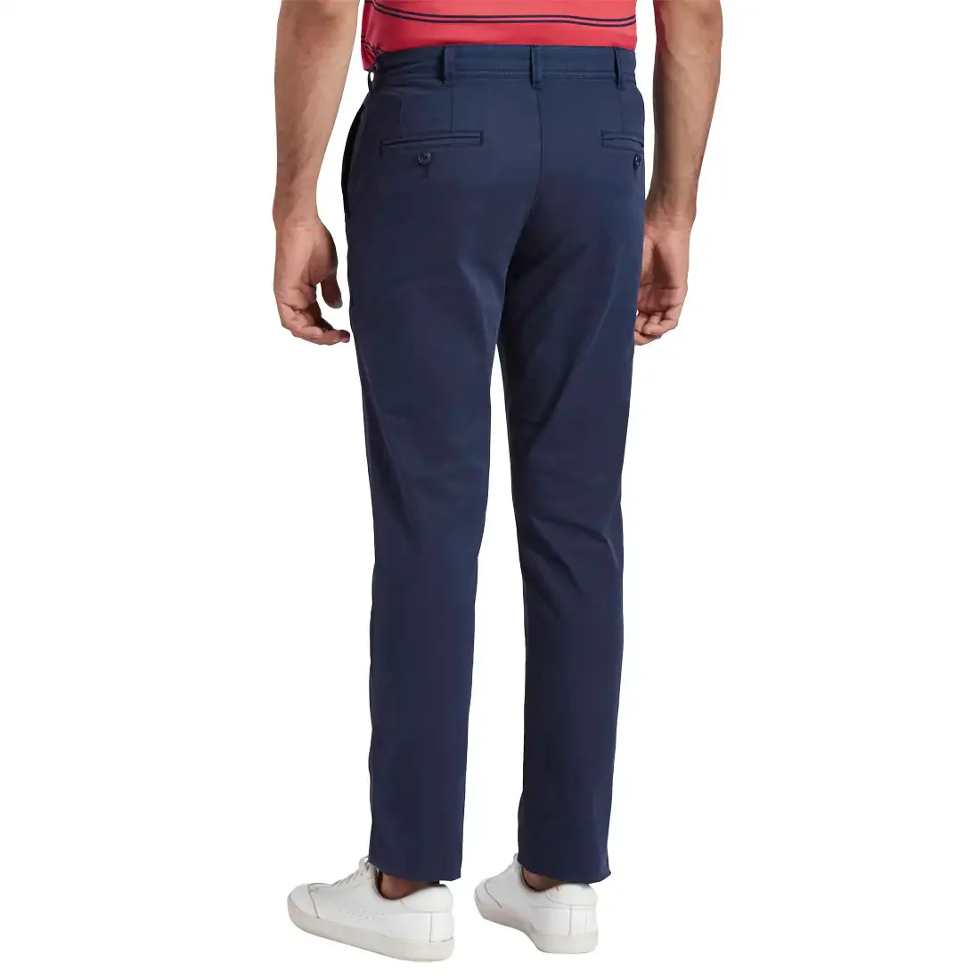 Men Blue Contemporary Fit Rfd Overdyed Cotton Blend Trouser - Image 4