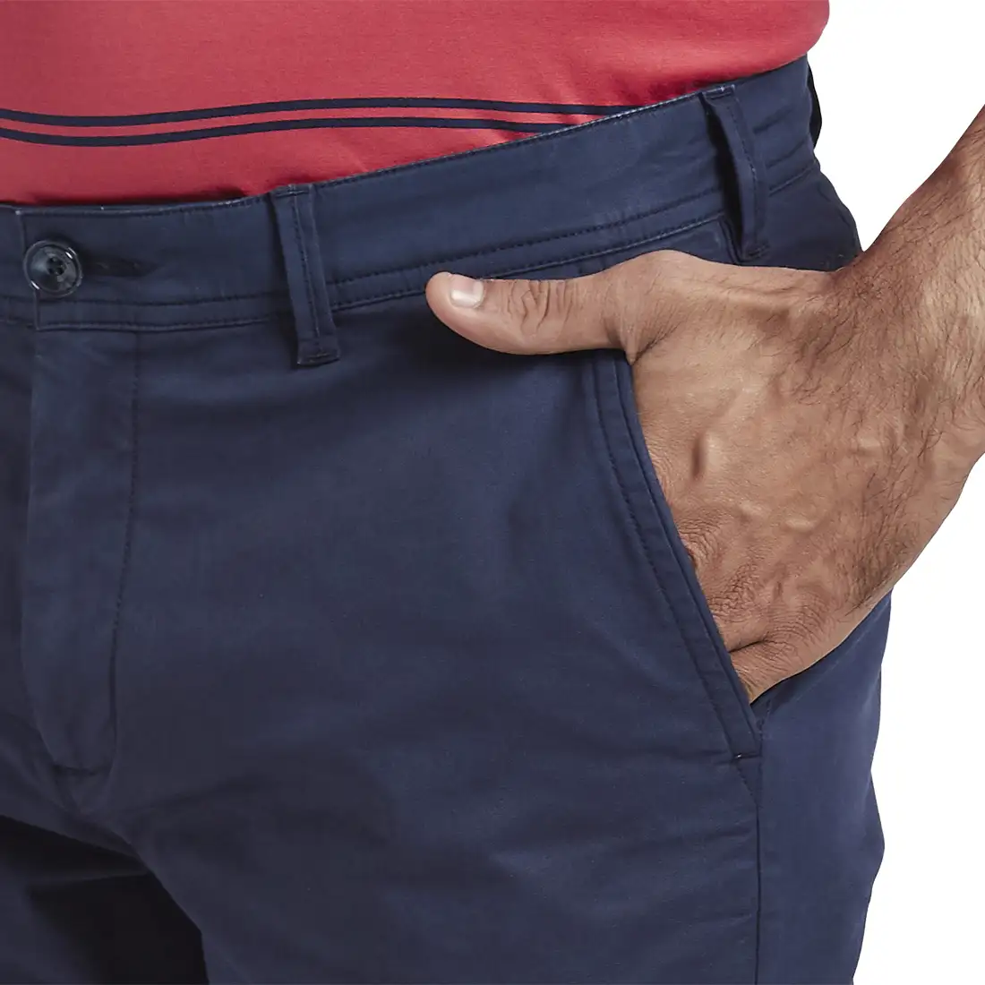 Men Blue Contemporary Fit Rfd Overdyed Cotton Blend Trouser - Image 6