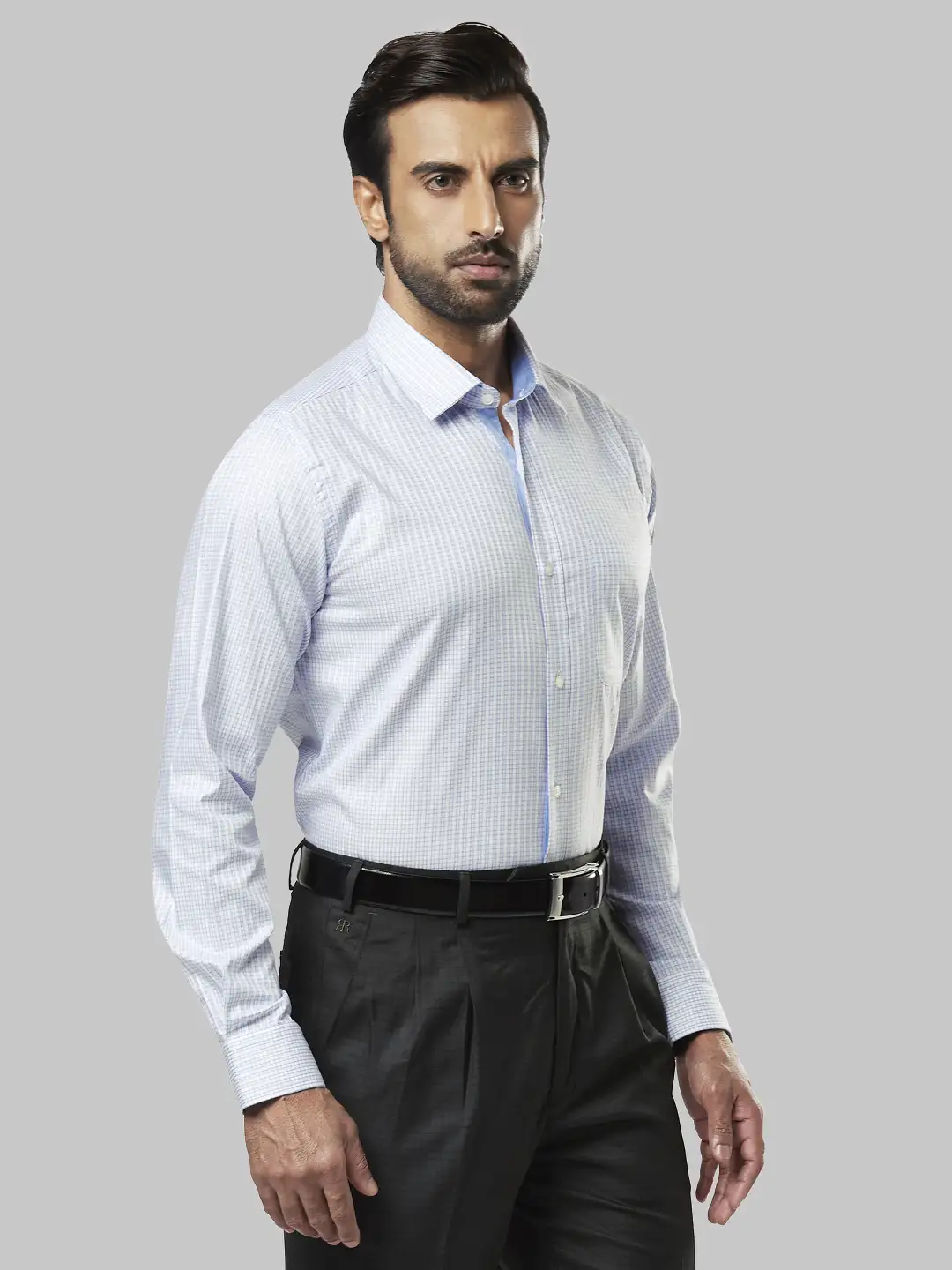 Men Blue Contemporary Fit Solid Cotton Shirts - Image 2