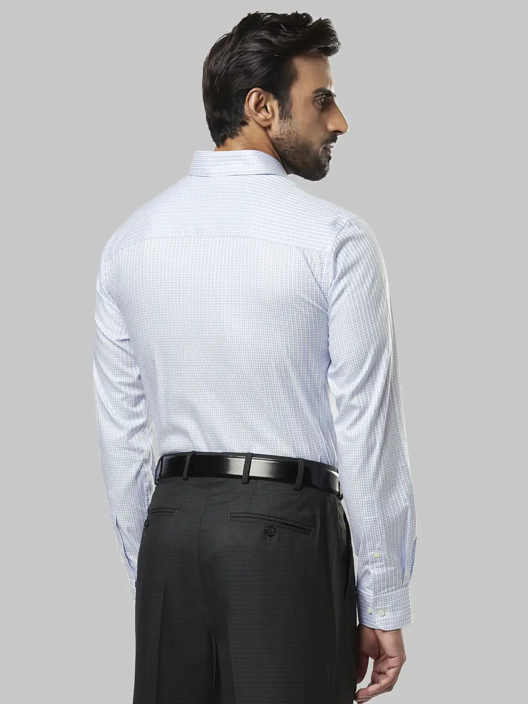 Men Blue Contemporary Fit Solid Cotton Shirts - Image 4