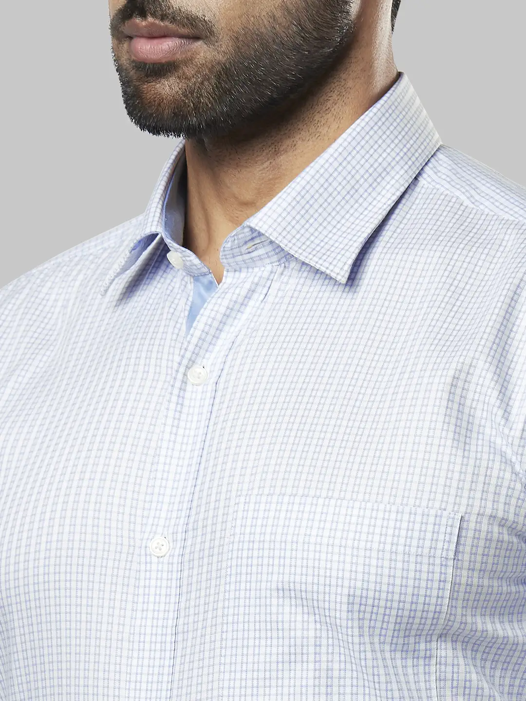 Men Blue Contemporary Fit Solid Cotton Shirts - Image 6
