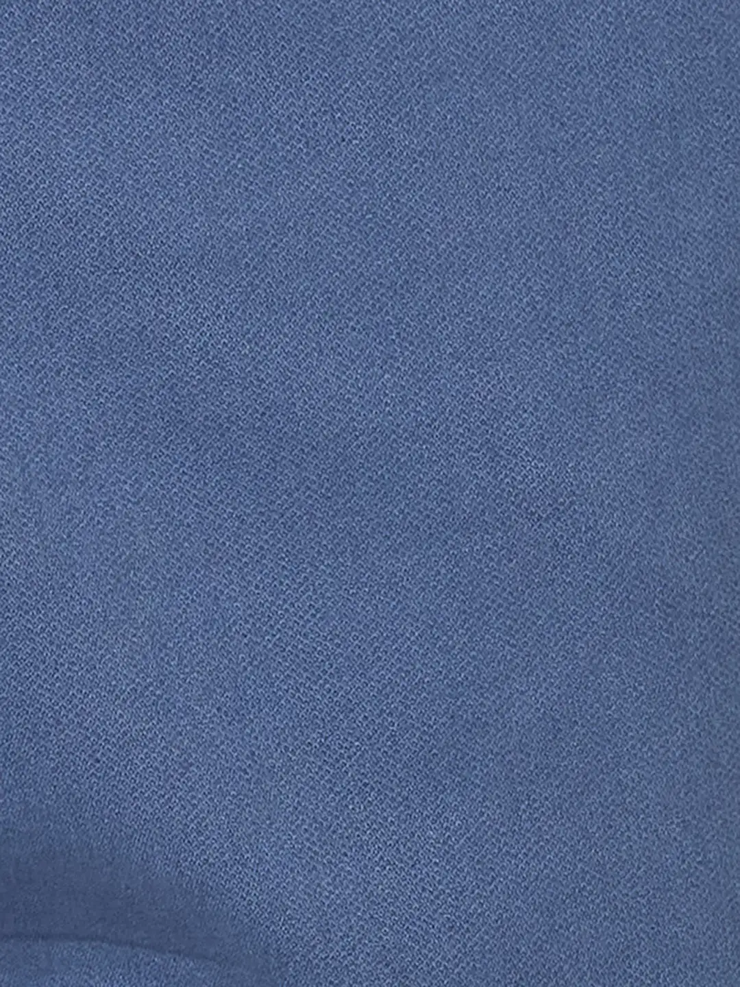 Men Blue Contemporary Fit Solid Piece Dyed Cotton Blend Trouser - Image 7