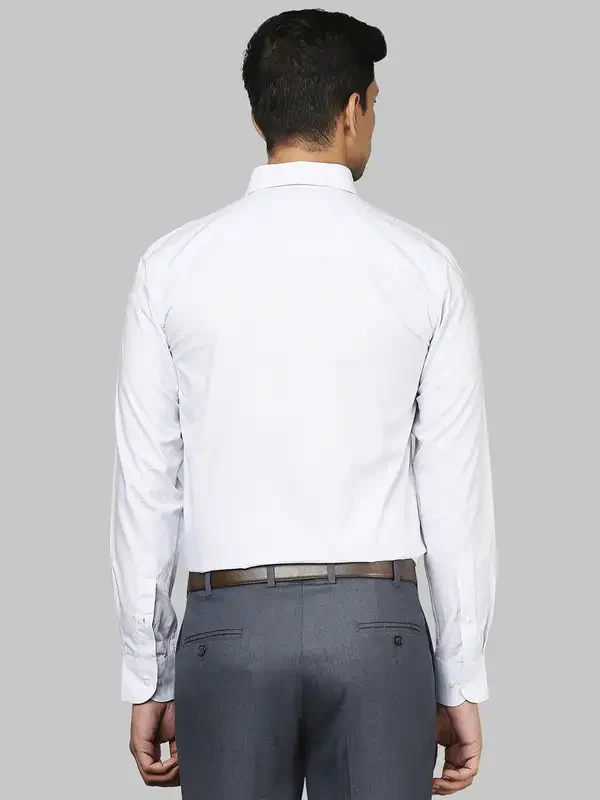 Men Blue Contemporary Fit Structure Cotton Cut Collar Shirts - Image 6