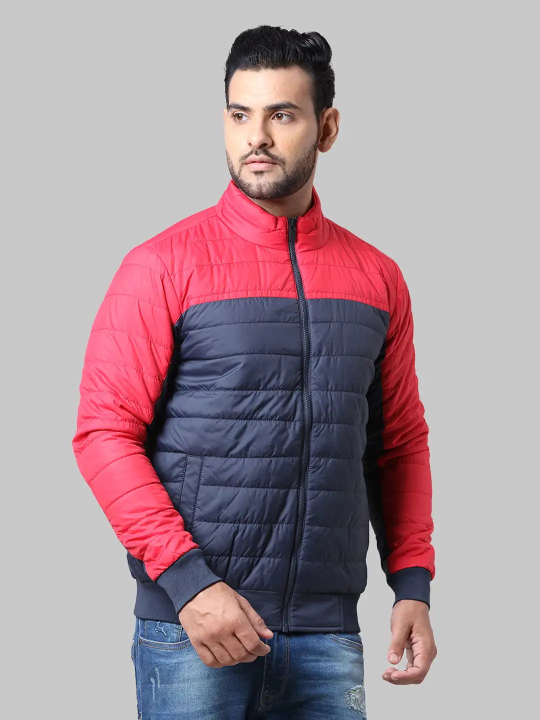 Men Blue Cut & Sew Polyester Full Sleeve Jackets - Image 2