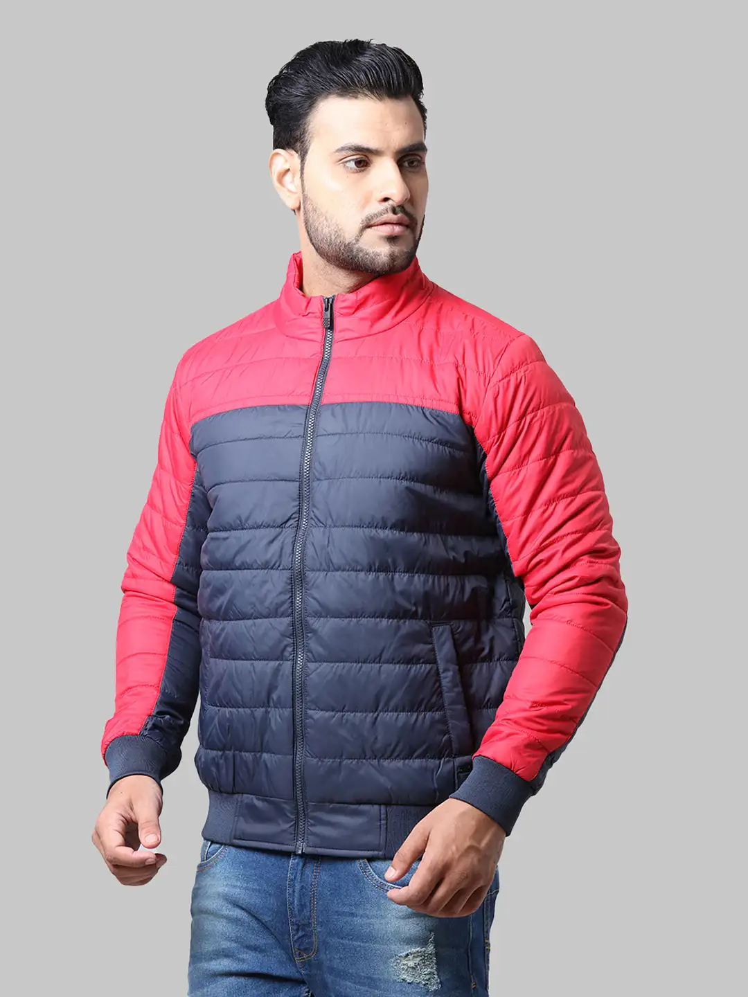 Men Blue Cut & Sew Polyester Full Sleeve Jackets - Image 3