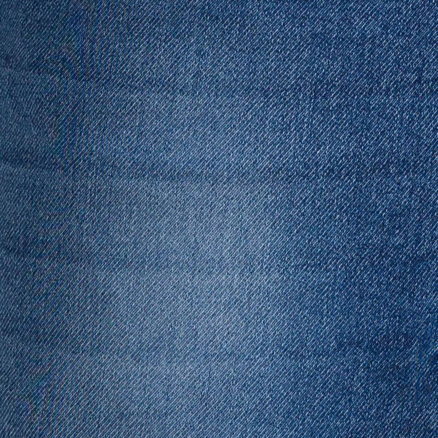 Men Blue Jogger Fit Dobby Cotton Blend Jeans - Image 6