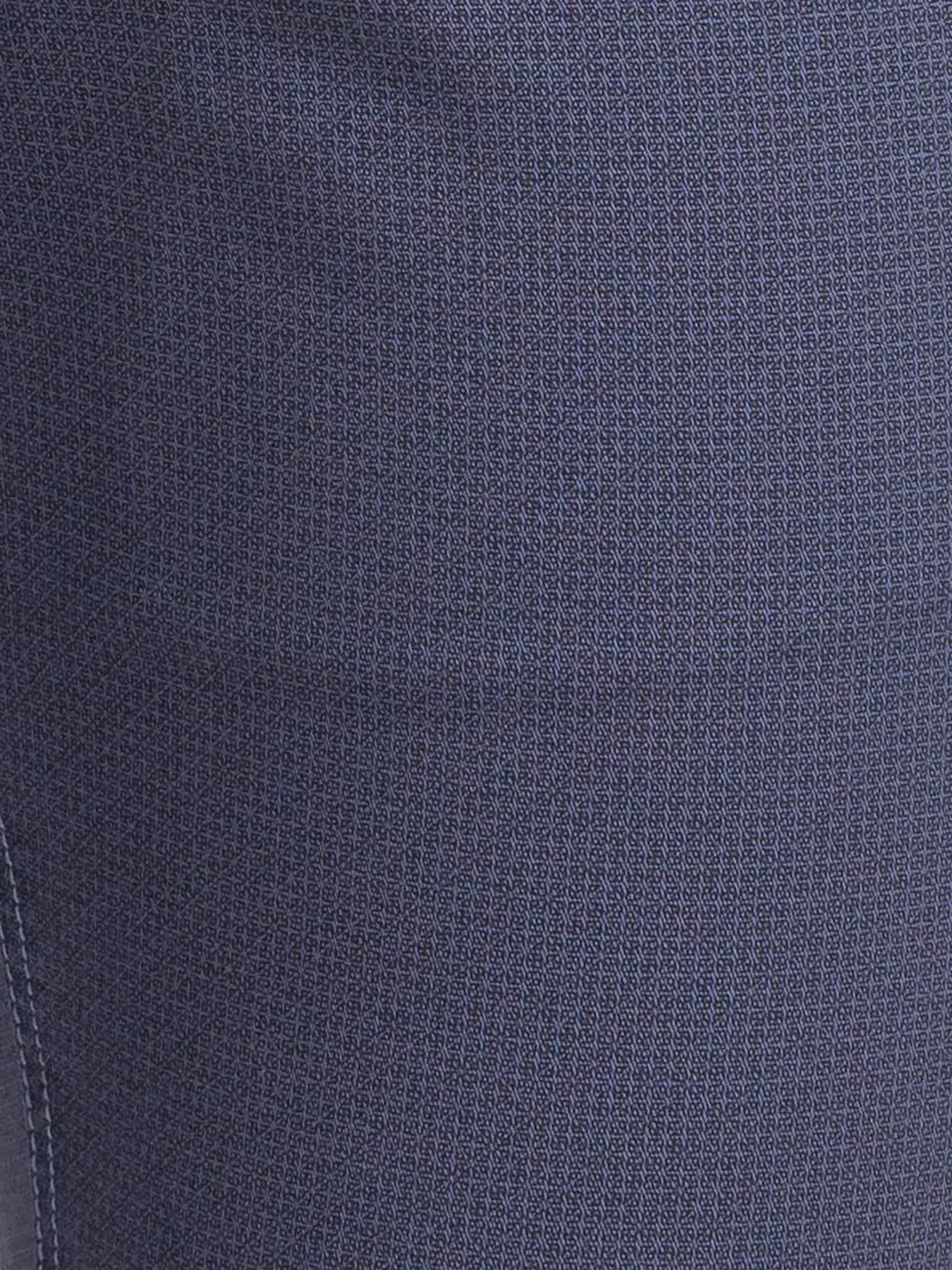 Men Blue Low Rise Tapered Fit Print Cotton Blend Trouser - Image 7