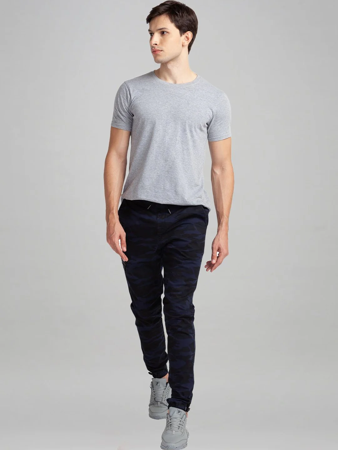 Men Blue Lrt Fit Print Cotton Blend Trouser - Image 2