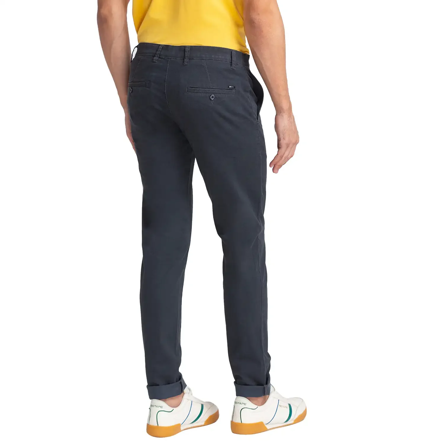 Men Blue Lrt Fit Print Cotton Blend Trouser - Image 4