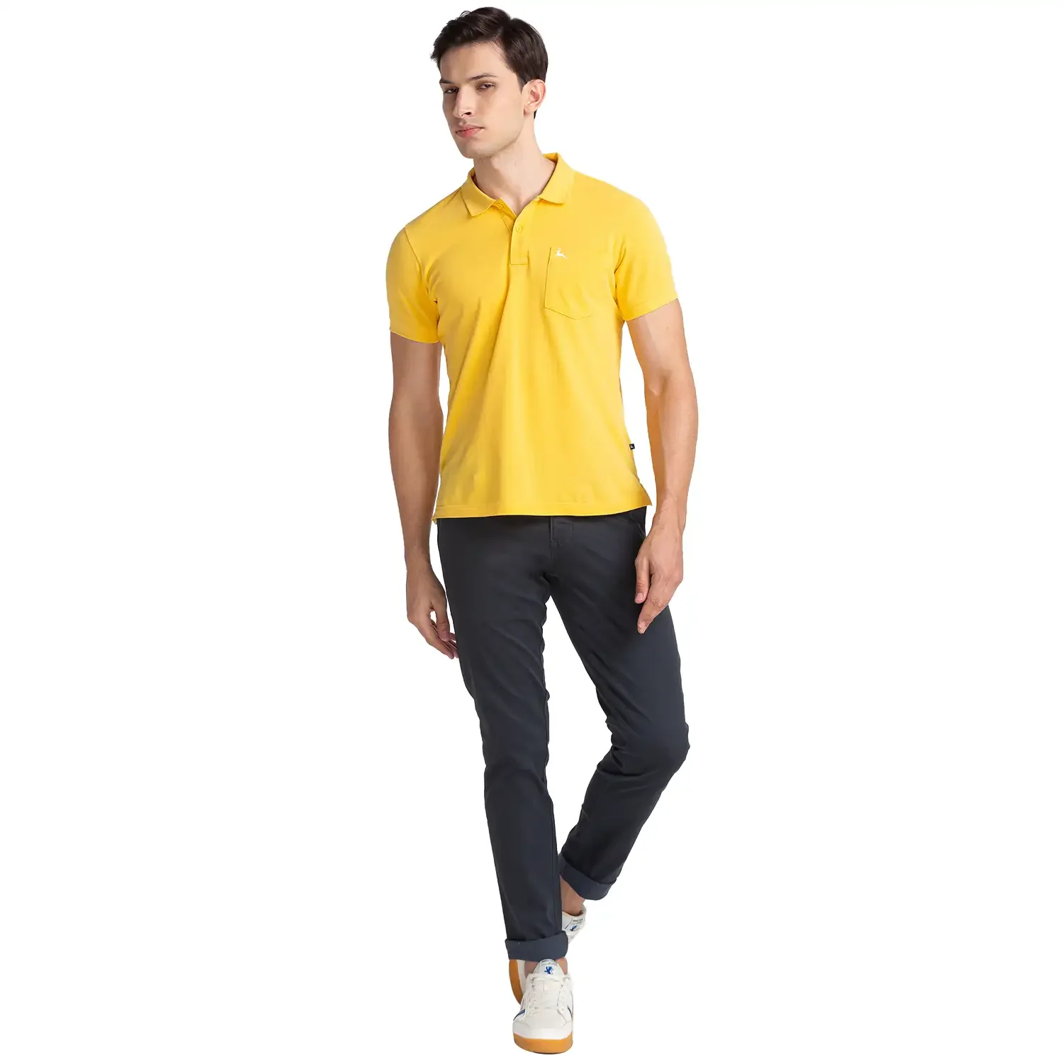 Men Blue Lrt Fit Print Cotton Blend Trouser - Image 5