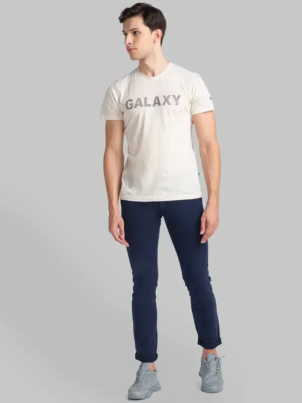 Men Blue Lrt Fit Rfd Cotton Blend Trouser - Image 5