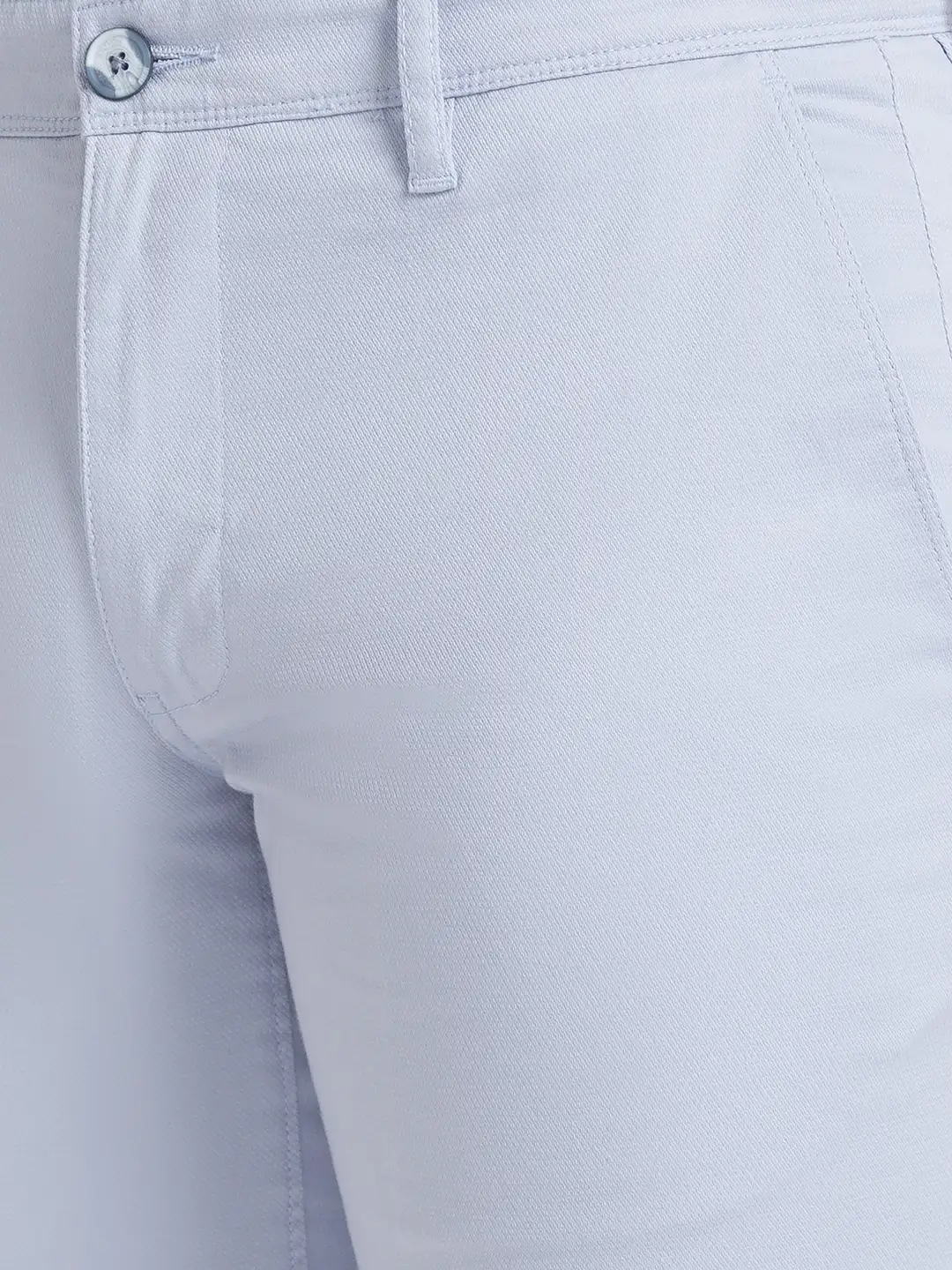 Men Blue Lrt Fit Solid Cotton Blend Trouser - Image 6