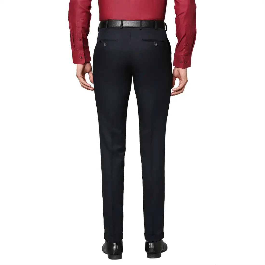 Men Blue Neo Classic Fit Twill Polyester Trouser - Image 4