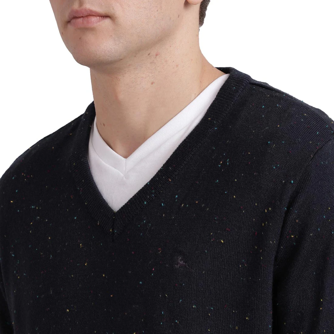 Men Blue Neps Acrylic Blend Full Sleeve Sweaters - Image 6