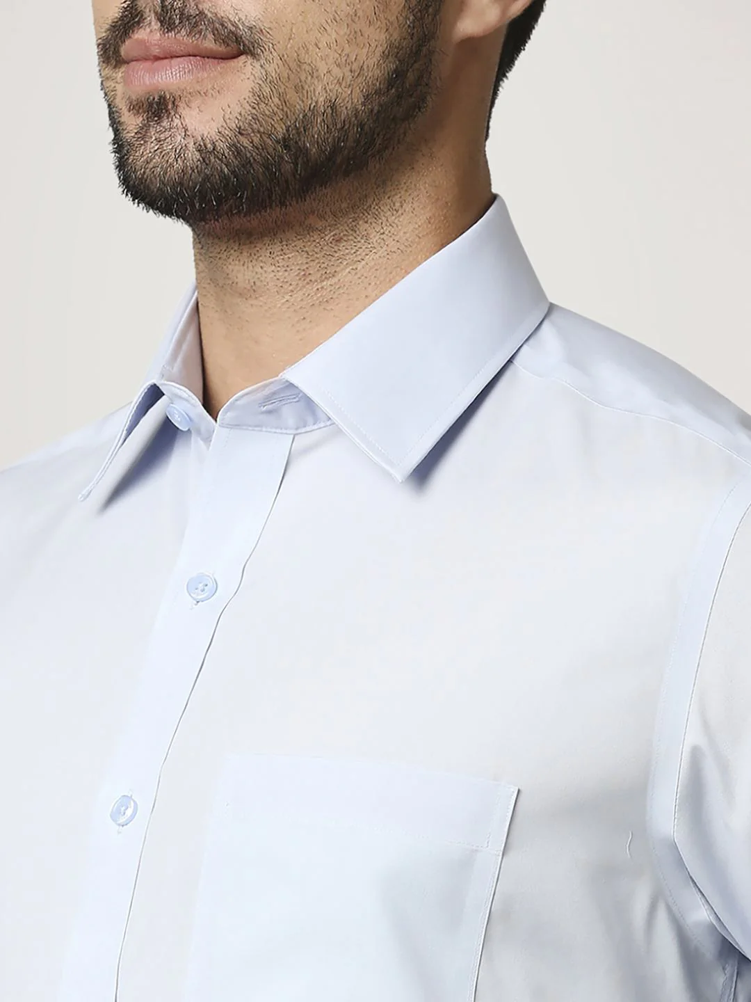 Men Blue Regular Fit Cotton Full Sleeve Ainsley Collar Shirts - Image 2