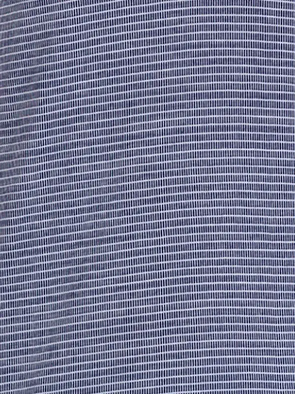 Men Blue Regular Fit Jacquard Cotton Round Neck Collar Polo T-Shirt - Image 7