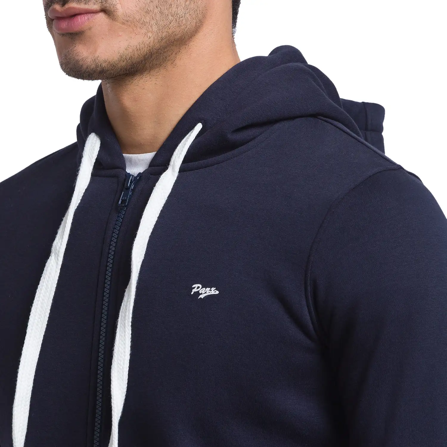 Men Blue Regular Fit Solid Cotton Polyester Blend Sweatshirts - Image 6