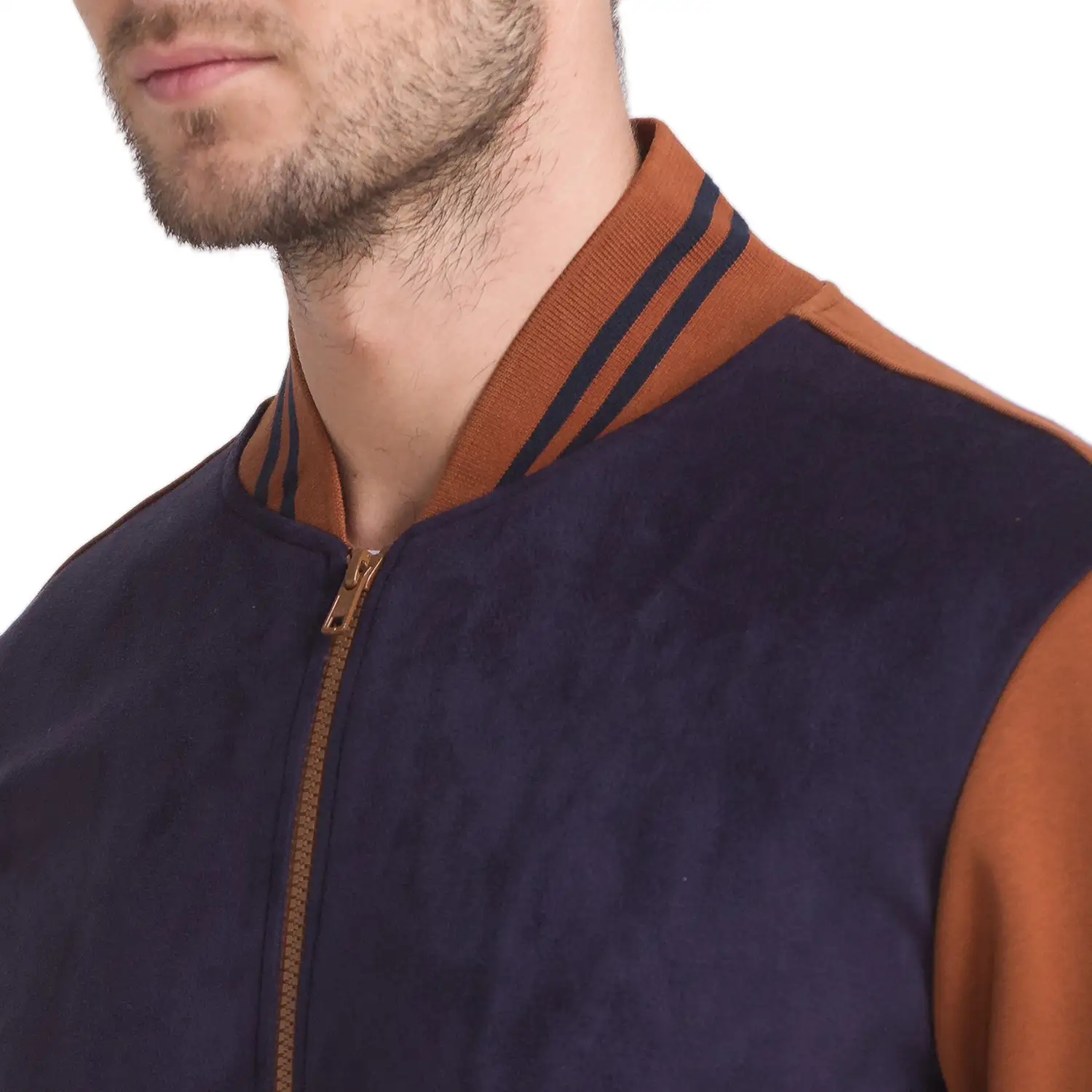 Men Blue Regular Fit Solid Cotton Polyester Blend Sweatshirts - Image 6