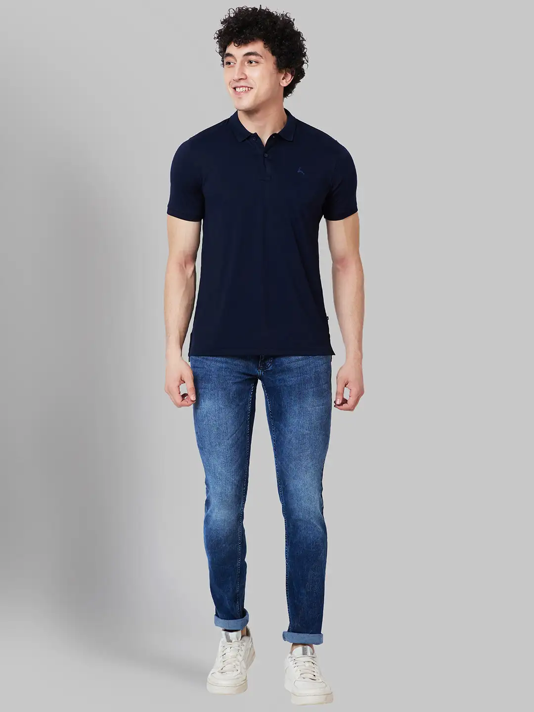 Parx Men Blue Regular Fit Solid Polo Neck Collar T-Shirt - Image 5