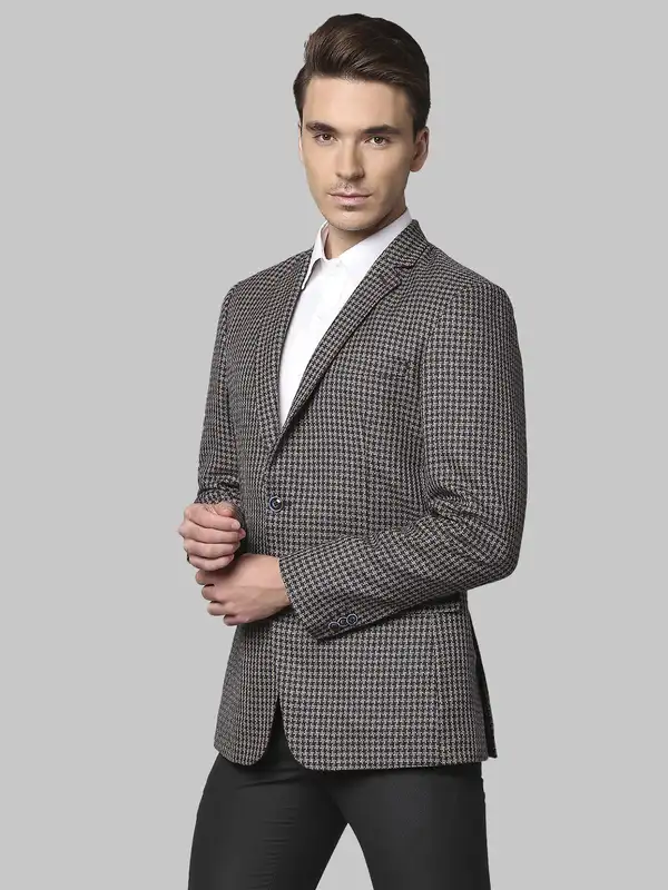 Men Blue Regular Fit Stripe Polyester Blend Jackets - Image 3