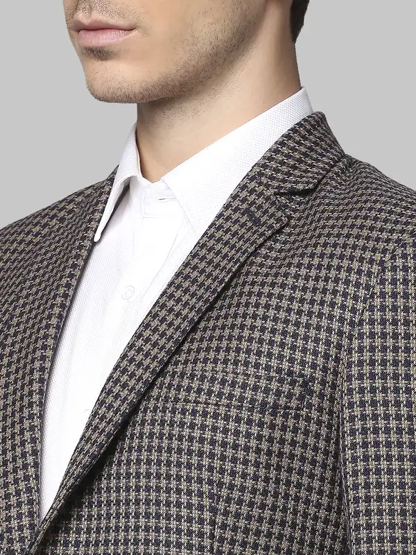 Men Blue Regular Fit Stripe Polyester Blend Jackets - Image 6