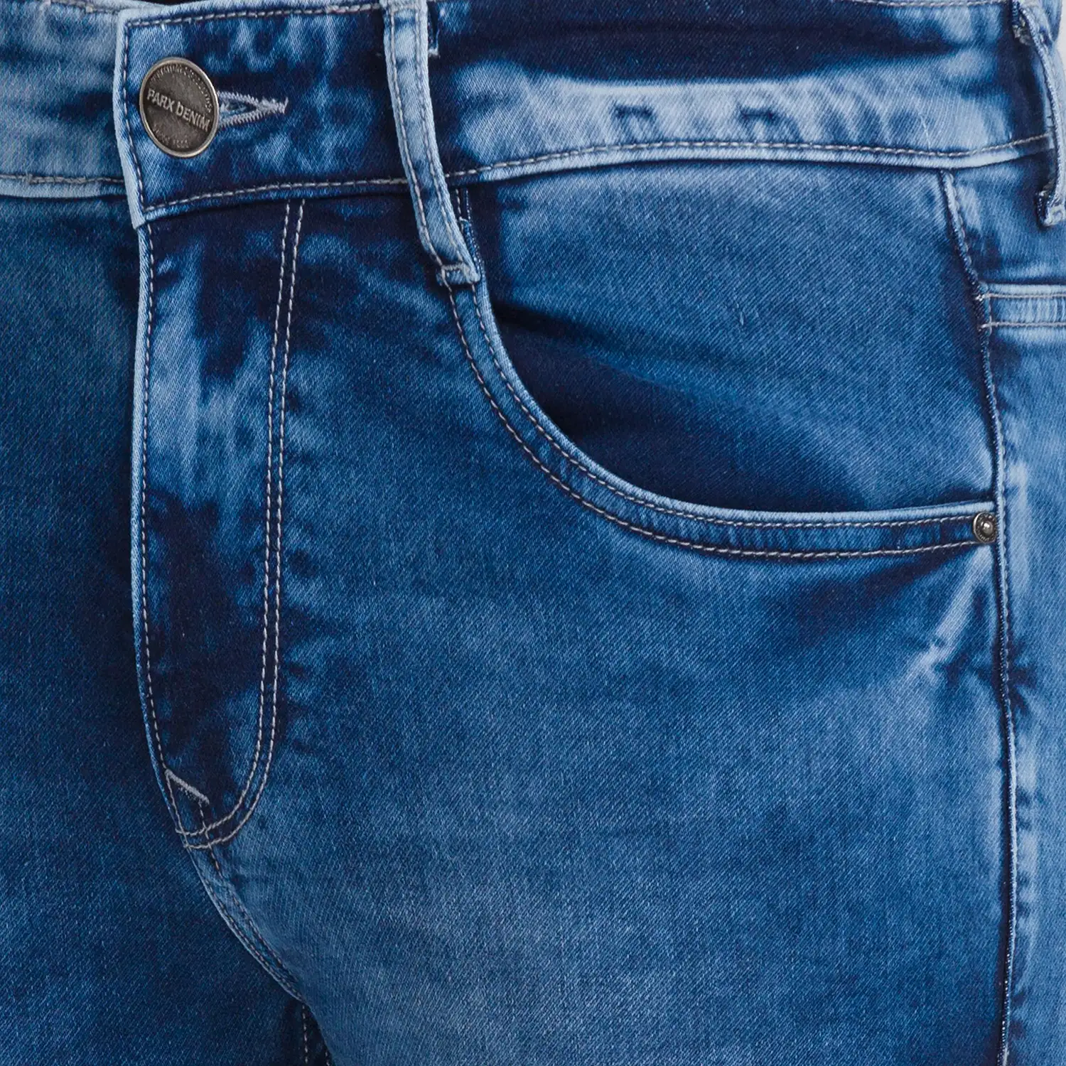 Men Blue Skinny Cropped Fit Dobby Cotton Blend Jeans - Image 6