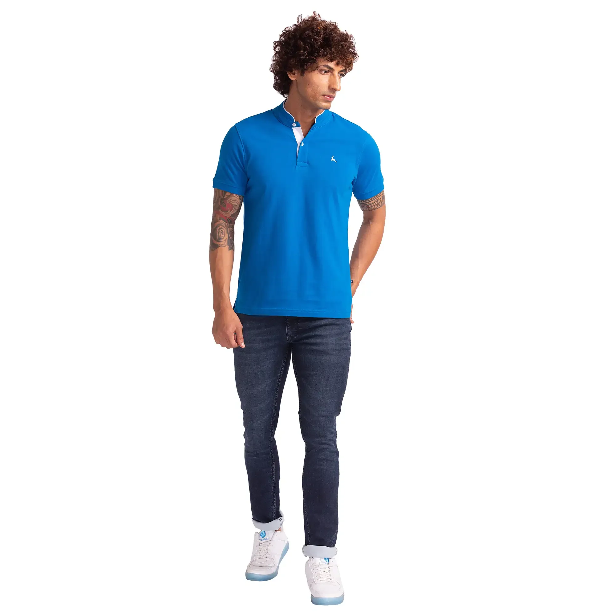 Parx Men Blue Skinny Fit Dobby Jeans - Image 5