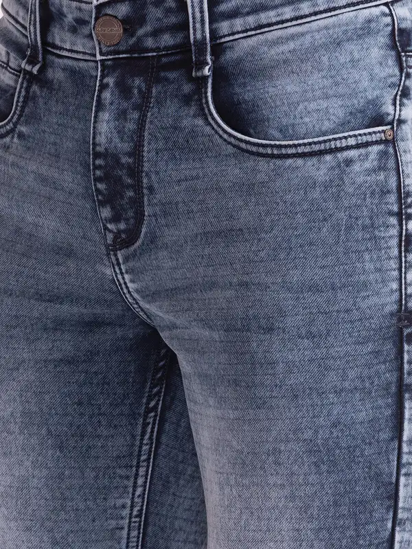 Parx Men Blue Skinny Fit Dobby Jeans - Image 6
