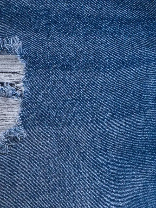 Men Blue Skinny Cropped Fit Jacquard Cotton Blend Jeans - Image 7