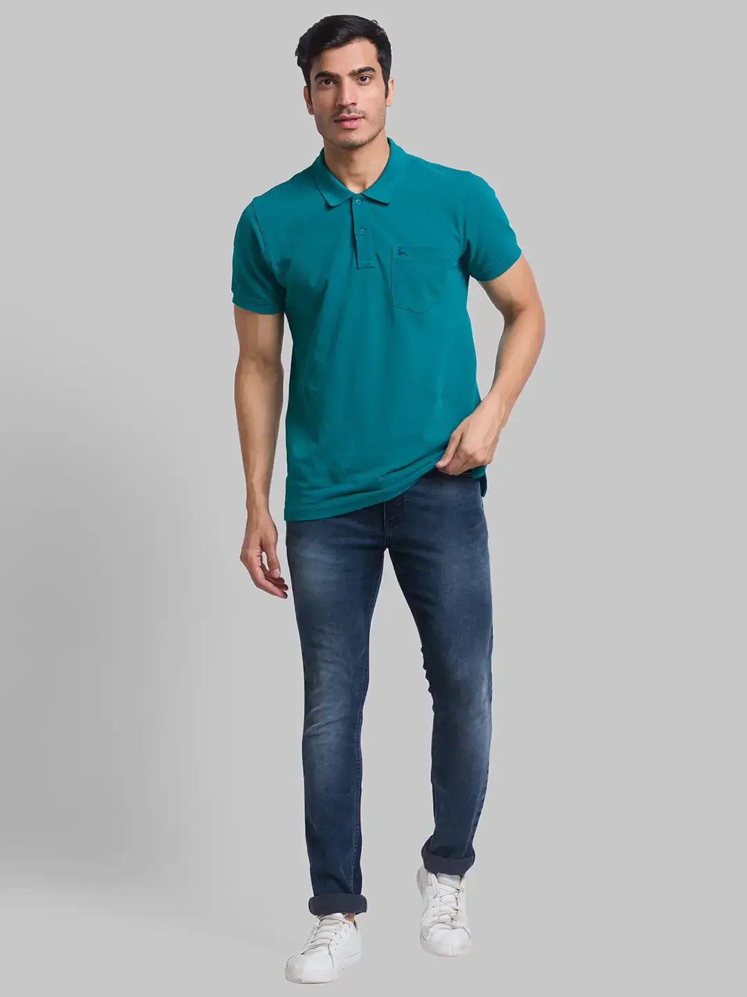 Parx Men Blue Skinny Fit Jacquard Jeans - Image 5